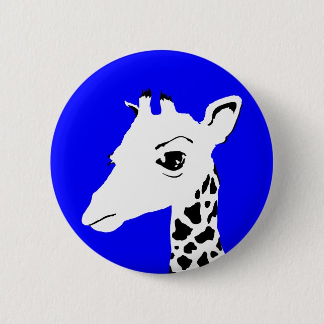 giraffe 6 cm round badge (Front)