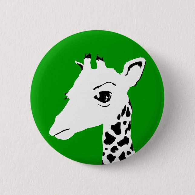 giraffe 6 cm round badge (Front)
