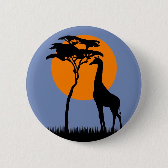 Giraffe 6 Cm Round Badge (Front)