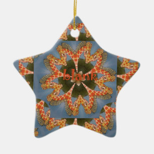 Giraffe Abstract Art Print Ceramic Tree Decoration