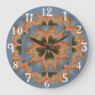 Giraffe Abstract Art Print Large Clock