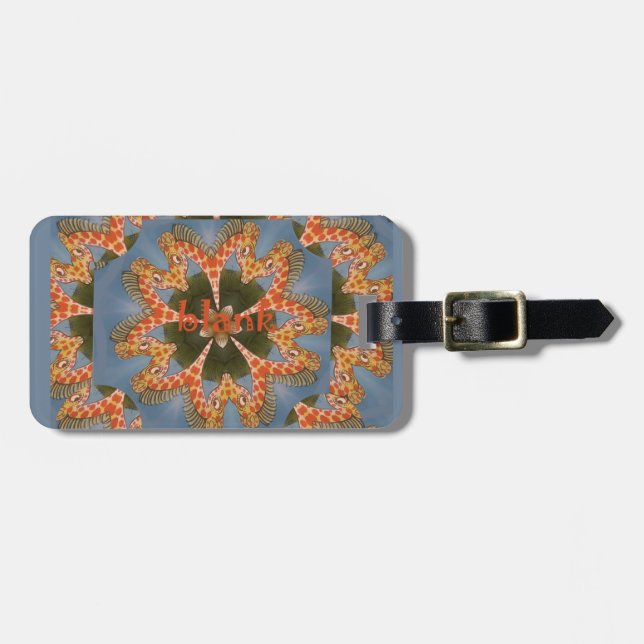 Giraffe Abstract Art Print Luggage Tag (Front Horizontal)