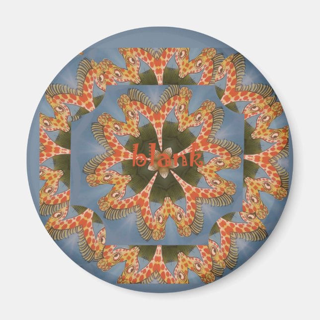 Giraffe Abstract Art Print Magnet (Front)