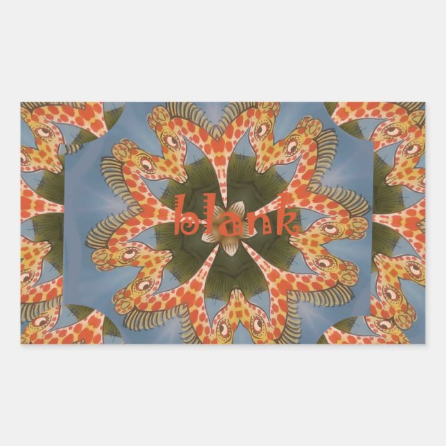 Giraffe Abstract Art Print Rectangular Sticker (Front)