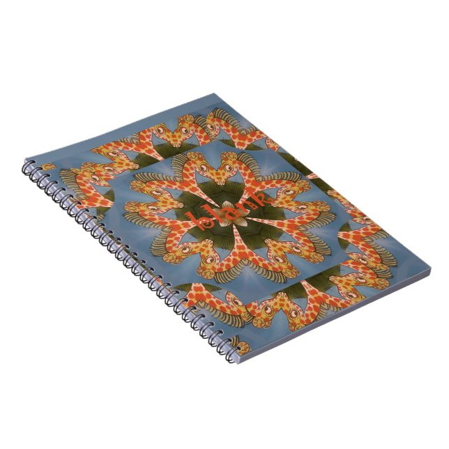 Giraffe Abstract Art Print Spiral Notebook (Right Side)