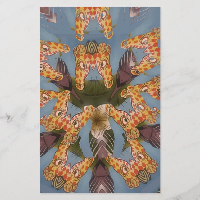 Giraffe Abstract Art Print Stationery (Front)