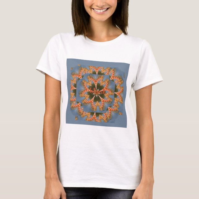 Giraffe Abstract Art Print T-Shirt (Front)