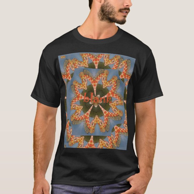 Giraffe Abstract Art Print T-Shirt (Front)