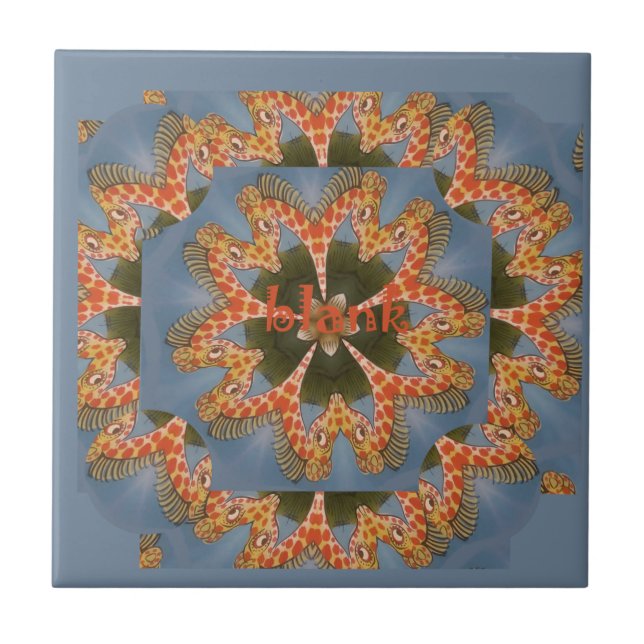 Giraffe Abstract Art Print Tile (Front)
