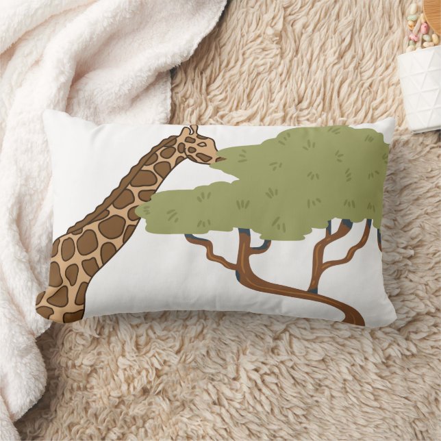 Giraffe, Acacia Lumbar Cushion (Blanket)