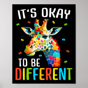 Giraffe Acceptance Kids Boys Girls Its Ok To Be Di Poster