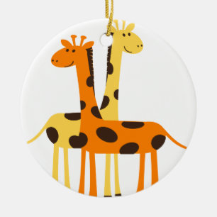 giraffe africa safari wildlife ceramic tree decoration