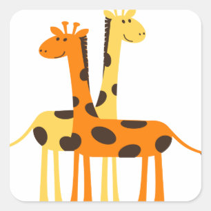 giraffe africa safari wildlife square sticker