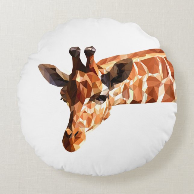 Giraffe African Animal Print Throw Pillow (Front)