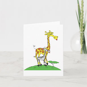 Giraffe And A Zebra Note Cards