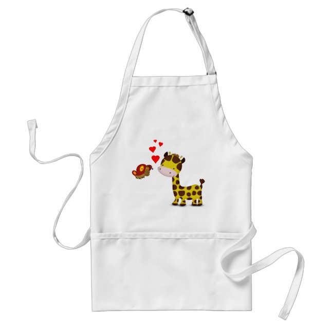 Giraffe and Butterfly in Love Standard Apron (Front)