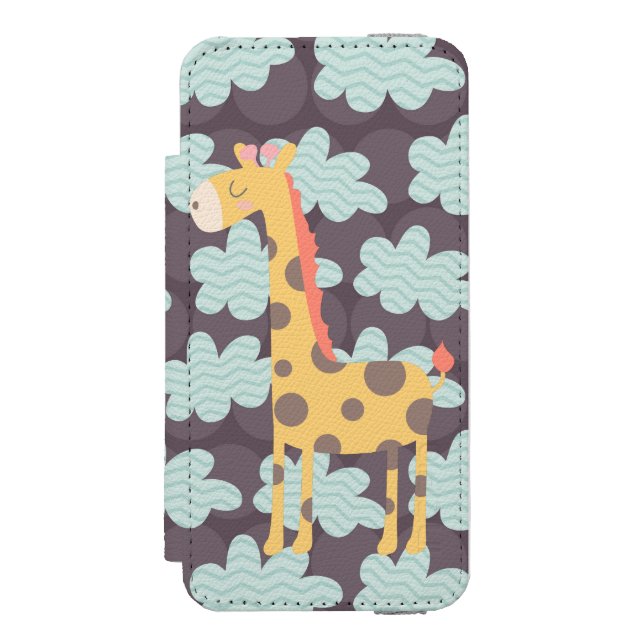 Giraffe and Clouds Incipio iPhone Wallet Case (Folio Front)