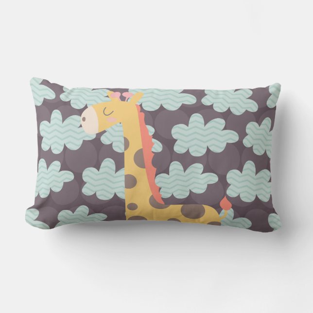 Giraffe and Clouds Lumbar Cushion (Front)