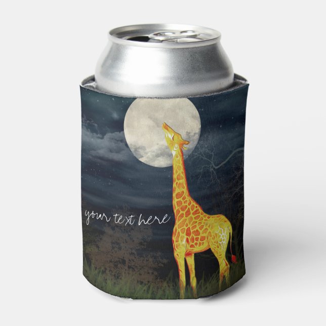 Giraffe and Moon | Custom Bottle Can Cooler (Can Front)
