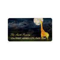 Giraffe and Moon | Custom Shipping / Address Label