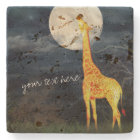 Giraffe and Moon | Custom Stone Drink Coaster