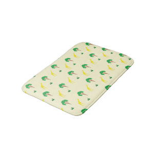 Giraffe and tree pattern bath mat
