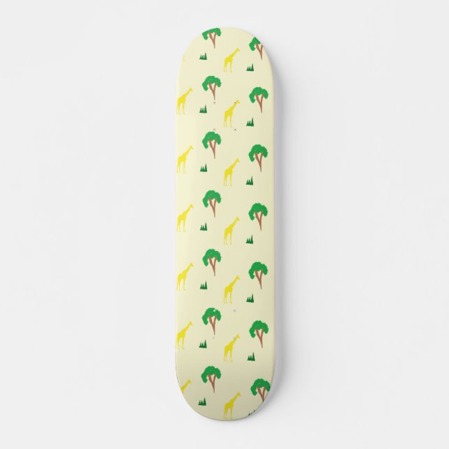 Giraffe and tree pattern skateboard (Front)