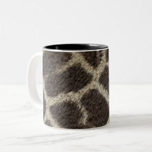 giraffe animal fur skin texture wild leather patte Two-Tone coffee mug