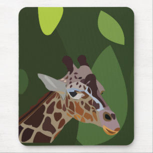 Giraffe Animal Illustration Mouse Pad