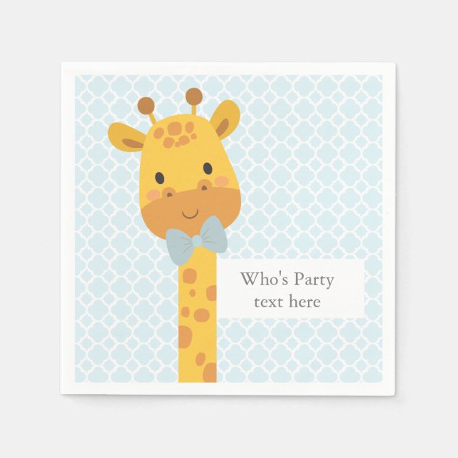 Giraffe, animal illustration napkin (Front)