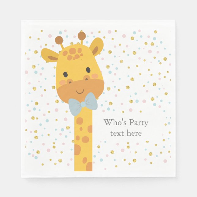 Giraffe, animal illustration napkin (Front)