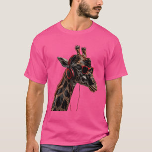 Giraffe Animal Lover Forest Safari Headphone Natur T-Shirt