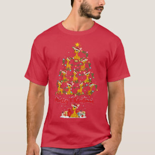 Giraffe Animal Lover Matching Santa Giraffe Christ T-Shirt