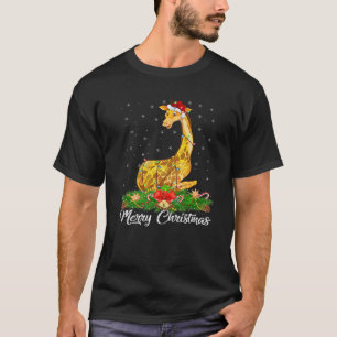 Giraffe Animal Lover Matching Santa Hat Giraffe Ch T-Shirt