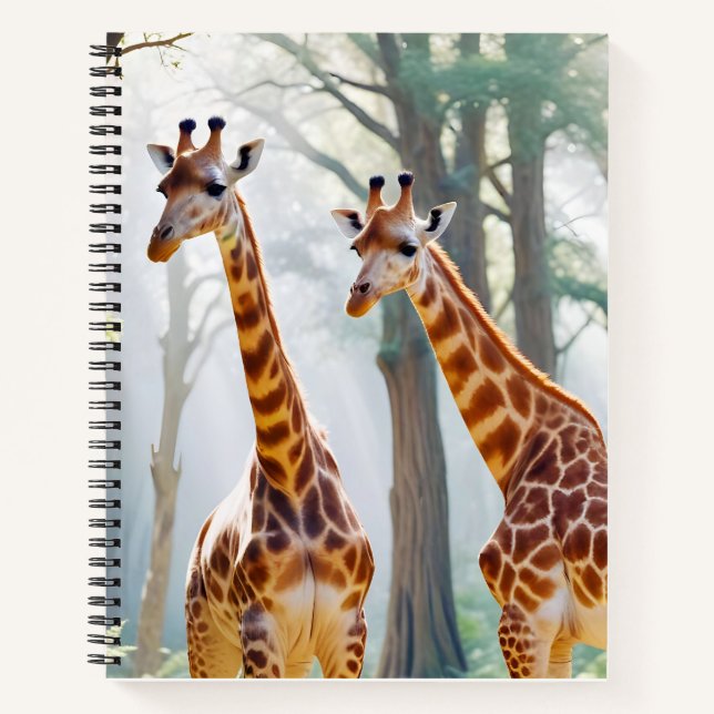 Giraffe Animal Nature Wildlife Affection Caring Notebook (Front)