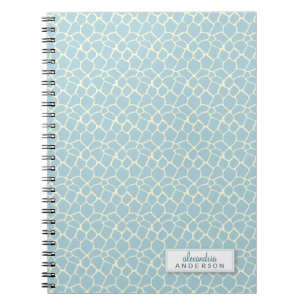 Giraffe Animal Pattern Custom Notebook (baby blue)