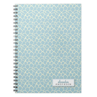 Giraffe Animal Pattern Custom Notebook (baby blue)