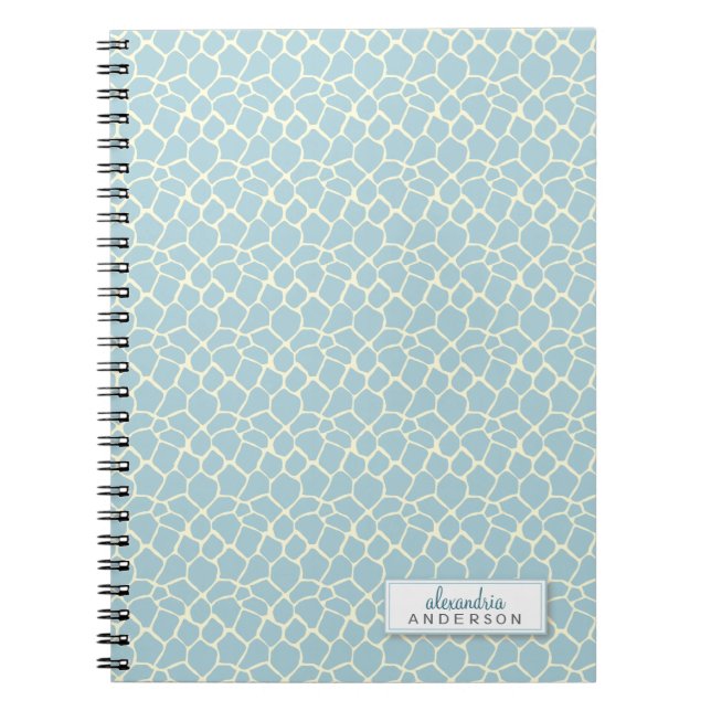 Giraffe Animal Pattern Custom Notebook (baby blue) (Front)