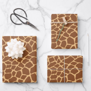Giraffe Animal Pattern Safari Wild Life Wrapping Paper Sheet