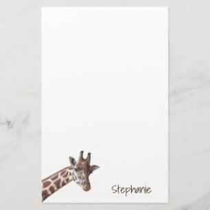 Giraffe Animal Personalized Name Stationery