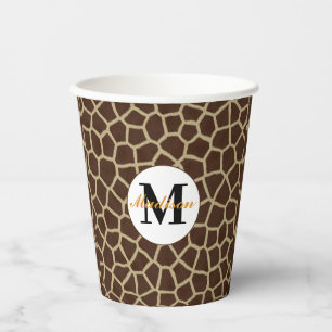Giraffe Animal Print Paper Cups