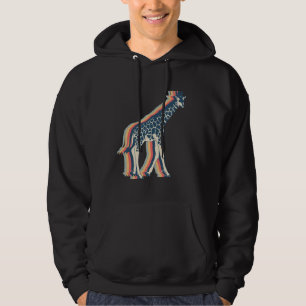 Giraffe Animal Retro Line Art Hoodie