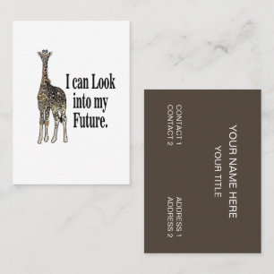 Giraffe Animal Safari Funny Business Card