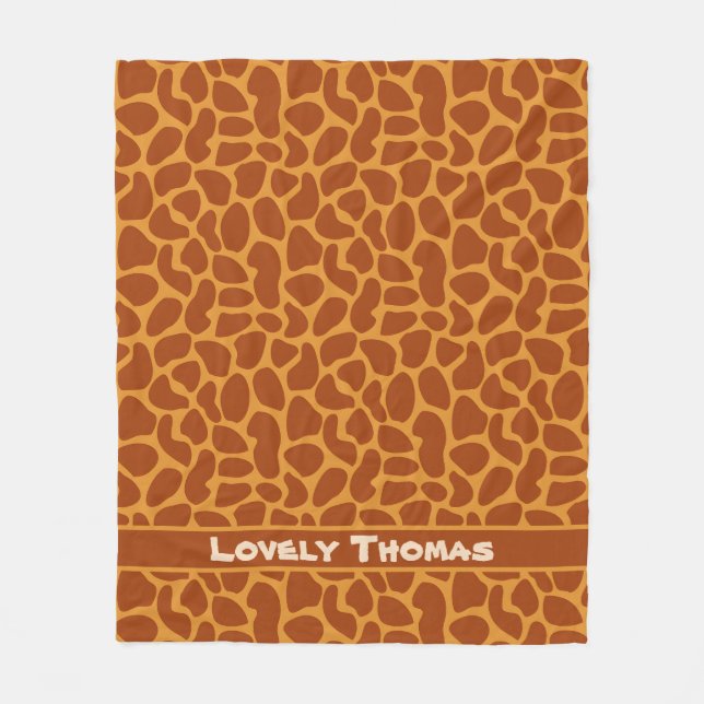Giraffe Animal Skin Fleece Blanket (Front)