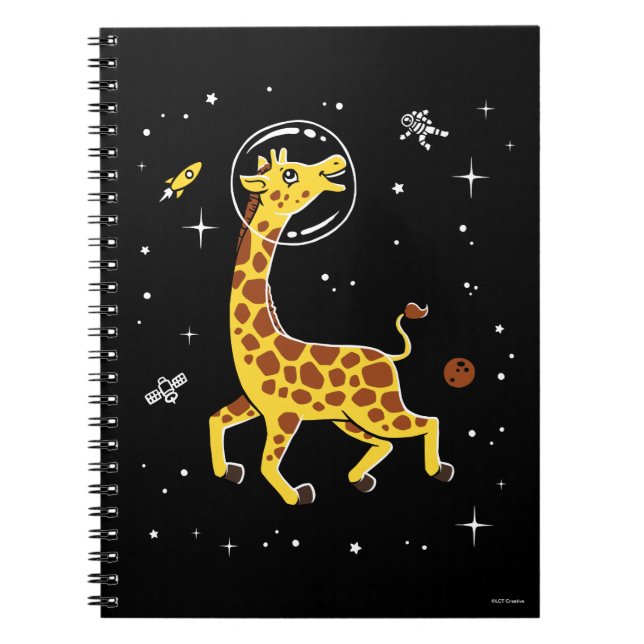 Giraffe Animals In Space Notebook (Front)