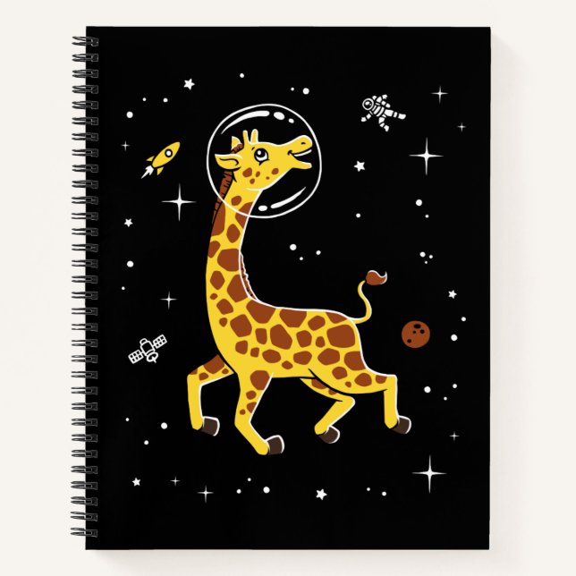 Giraffe Animals In Space Notebook (Front)