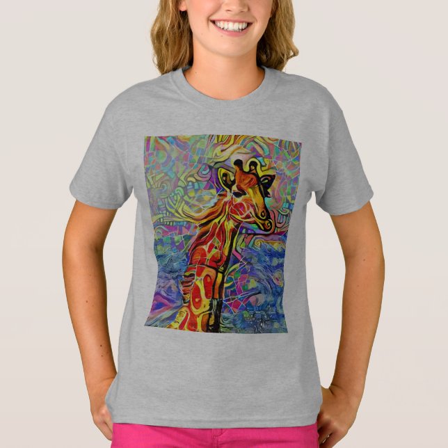 GIRAFFE ART T-SHIRTS TEES KIDS (Front)