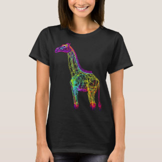 Giraffe Artwork  Animal Colourful Giraffe T-Shirt