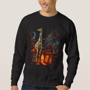 Giraffe Artwork Architecture - Animal Art Sweatshirt