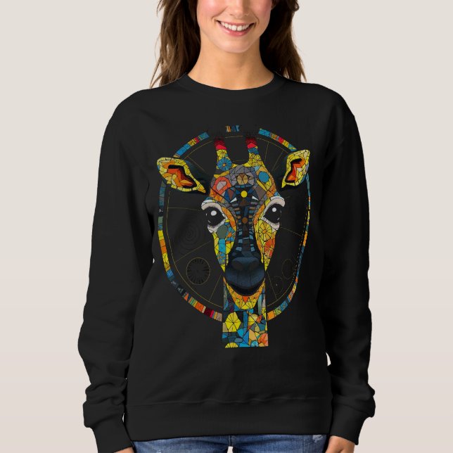 Giraffe Artwork Colourful - Polygon Animals Zoo Gi Sweatshirt (Front)